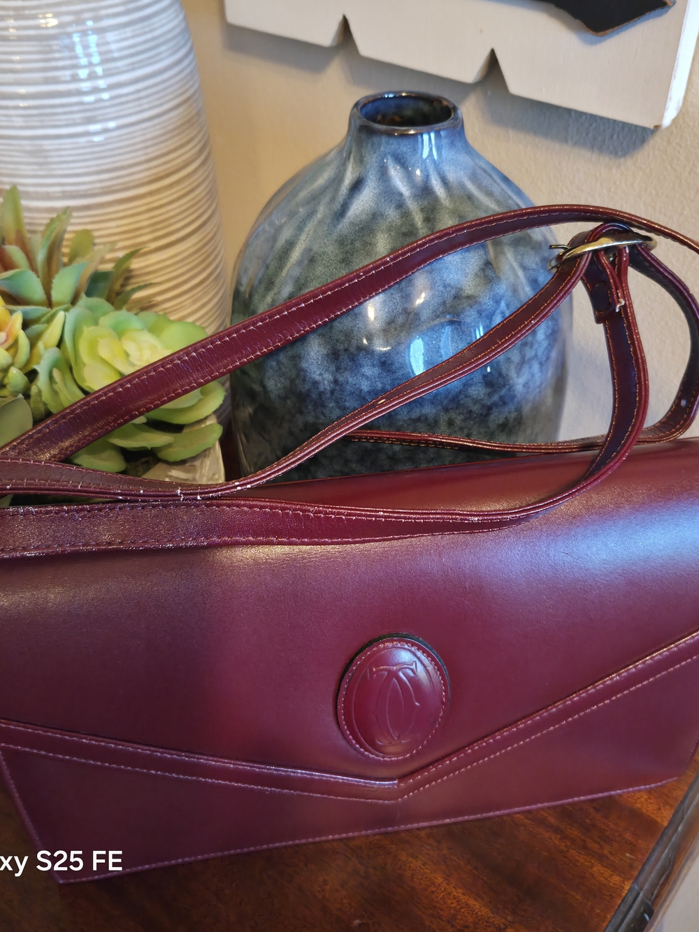 Lemerice Cartier Deep Red Shoulder Bag
